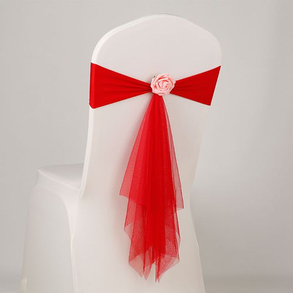 100pcs/lot pink/red/blue/purple muslin chair sashes stretch lycra chair band with pink flower for wedding decoration
100pcs/lot pink/red/blue/purple muslin chair sashes stretch lycra chair band with pink flower for wedding decoration