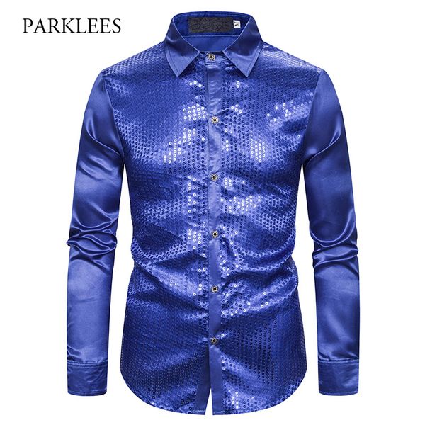 mens blue shiny sequin shirt 2019 brand new silk satin chemise homme night club singer stage disco party slim camisas masculina, White;black
mens blue shiny sequin shirt 2019 brand new silk satin chemise homme night club singer stage disco party slim camisas masculina, White;black