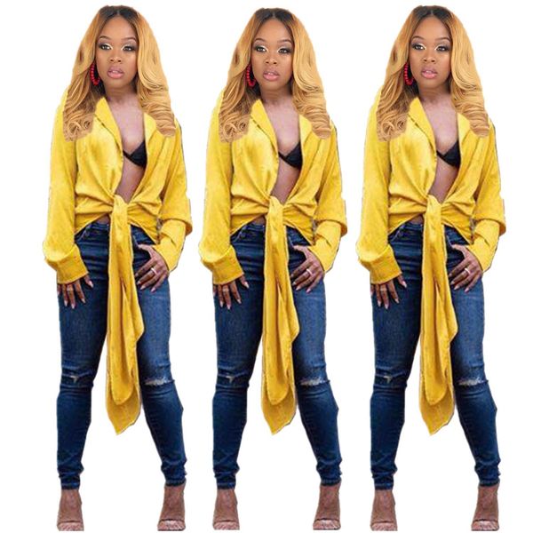 womens designer solid ribbon tshirt summer lapel neck ladies shirt fashion long sleeve female apparel, White
womens designer solid ribbon tshirt summer lapel neck ladies shirt fashion long sleeve female apparel, White