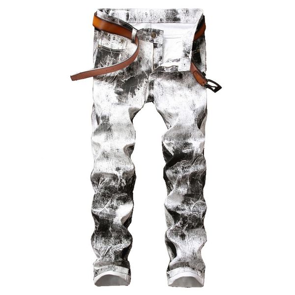 2020 new streetwear men's fashion ink painted white print pants fashion slim fit stretch pants, Blue
2020 new streetwear men's fashion ink painted white print pants fashion slim fit stretch pants, Blue
