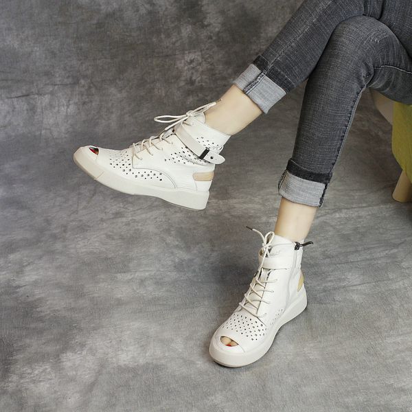 women white boots sandals leather low heels casual shoes summer women handmade genuine leather motorcycle boots hollow out 2019, Black
women white boots sandals leather low heels casual shoes summer women handmade genuine leather motorcycle boots hollow out 2019, Black