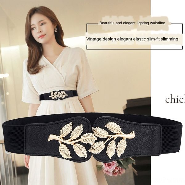 women's all-match wide waist seal gold leaf belt decorative down jacket down jacket skirt belt elastic waist seal, Black;brown
women's all-match wide waist seal gold leaf belt decorative down jacket down jacket skirt belt elastic waist seal, Black;brown