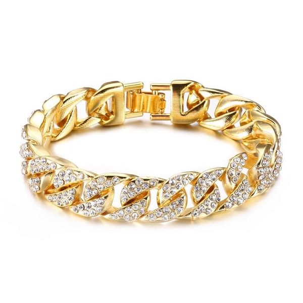 (TB-0014) (22 cm x 14 mm) 316L titanium steel Gold Color Heavey Full Crystals Bracelets Jewelry For Men No Fade
(TB-0014) (22 cm x 14 mm) 316L titanium steel Gold Color Heavey Full Crystals Bracelets Jewelry For Men No Fade