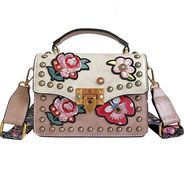 women handbag girl rose embroidery lady clutch bag leather retro rivet women shoulder messenger bags
women handbag girl rose embroidery lady clutch bag leather retro rivet women shoulder messenger bags