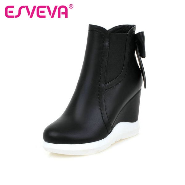 esveva 2016 sweet bow tie autumn women shoes white ladies wedges high heel ankle boots women platform fashion boots size 34-42, Black
esveva 2016 sweet bow tie autumn women shoes white ladies wedges high heel ankle boots women platform fashion boots size 34-42, Black