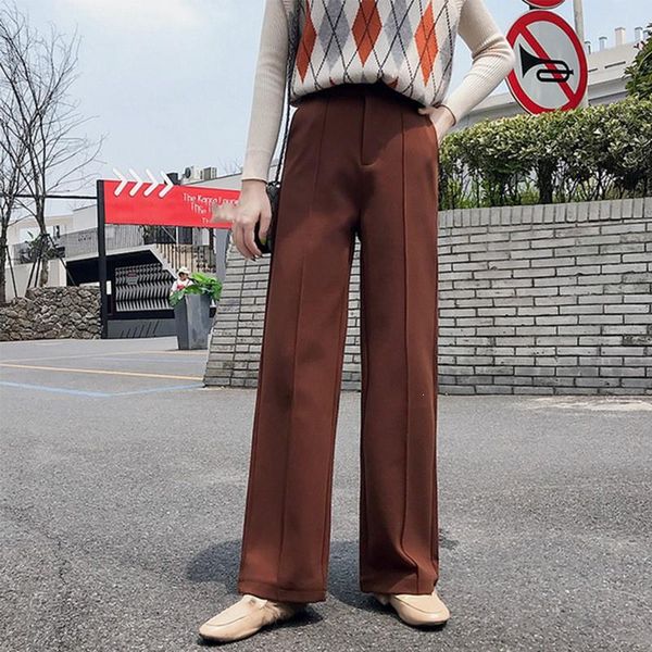 women's autumn and winter straight wool pants office lady high waist wide leg pants loose casual trousers, Black;white
women's autumn and winter straight wool pants office lady high waist wide leg pants loose casual trousers, Black;white