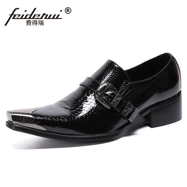 alligator pattern pointed toe slip on man high heels shoes patent leather monk loafers handmade men's formal flats sl815, Black
alligator pattern pointed toe slip on man high heels shoes patent leather monk loafers handmade men's formal flats sl815, Black