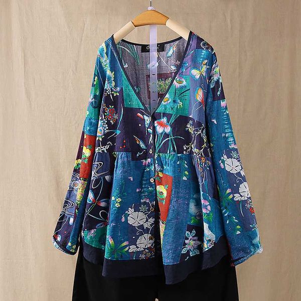 women's blouses & shirts zanzea bohemian floral printed blouse women casual spring v neck long sleeve tunic vintage blusas chemise fem, White
women's blouses & shirts zanzea bohemian floral printed blouse women casual spring v neck long sleeve tunic vintage blusas chemise fem, White