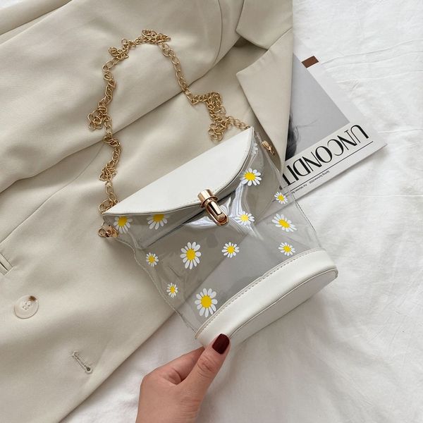 2020 new korean version of the small fresh chain bucket bag fashion transparent small daisy women's shoulder messenger bag
2020 new korean version of the small fresh chain bucket bag fashion transparent small daisy women's shoulder messenger bag