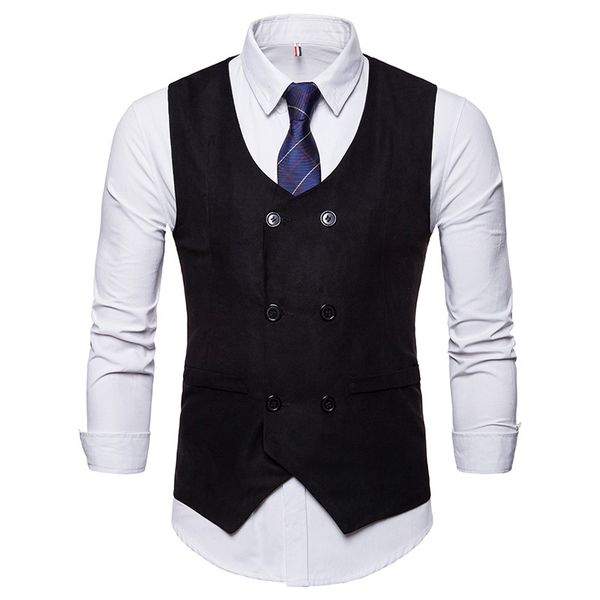 large size men's suit vest double-breasted pockets decorate casual style suede blends solid color vest autumn and winter clothes, Black;white
large size men's suit vest double-breasted pockets decorate casual style suede blends solid color vest autumn and winter clothes, Black;white