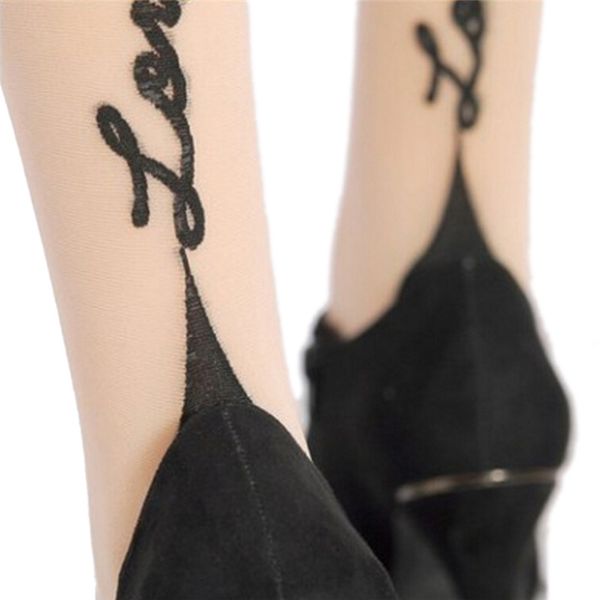 1 pair english love letter tattoo jacquard female stockings pantyhose for woman girl, Black;white
1 pair english love letter tattoo jacquard female stockings pantyhose for woman girl, Black;white