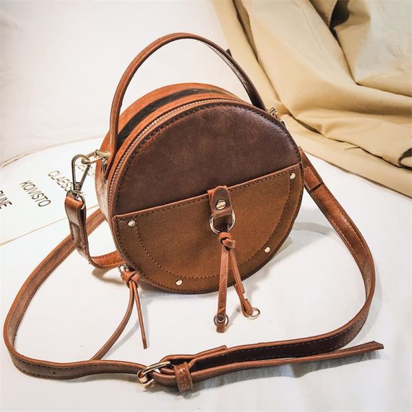 round crossbody bag for women vintage scrub leather shoulder bags ladies pu leather small handbags mini tote bag 20#41
round crossbody bag for women vintage scrub leather shoulder bags ladies pu leather small handbags mini tote bag 20#41