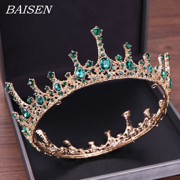 green crystal tiaras bride headpiece vintage gold rhinestone pageant crowns baroque wedding hair accessories round queen diadem, White;golden
green crystal tiaras bride headpiece vintage gold rhinestone pageant crowns baroque wedding hair accessories round queen diadem, White;golden
