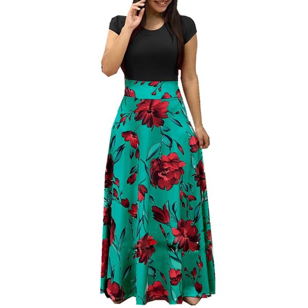 Summer Solid V -Neck Short Sleeve Women Dress Casual Flower Print Empire Dresses Fashion A -Line Ankle -Length Dress
Summer Solid V -Neck Short Sleeve Women Dress Casual Flower Print Empire Dresses Fashion A -Line Ankle -Length Dress