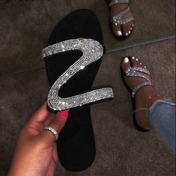 2019 new sandals women bright diamond casual outdoor travel flip flop beach shoes non-slip durable slippers, Black
2019 new sandals women bright diamond casual outdoor travel flip flop beach shoes non-slip durable slippers, Black