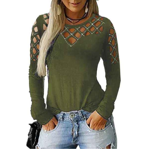 мода rhinestone designe hallow tshirts женщин осень весна повседневная tops solid tshit, White
мода rhinestone designe hallow tshirts женщин осень весна повседневная tops solid tshit, White
