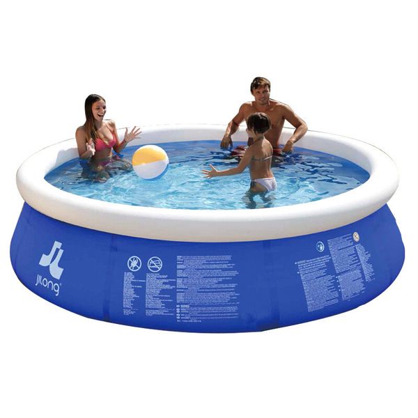 240cm Family Inflatable Pool Above Ground Swimming Pool Kid Children Blue Garden Outdoor Play With Pump