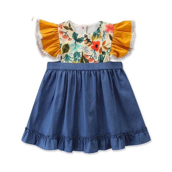 summer floral girls dresses baby cute clothes toddler short sleeve denim a6754, Red;yellow
summer floral girls dresses baby cute clothes toddler short sleeve denim a6754, Red;yellow