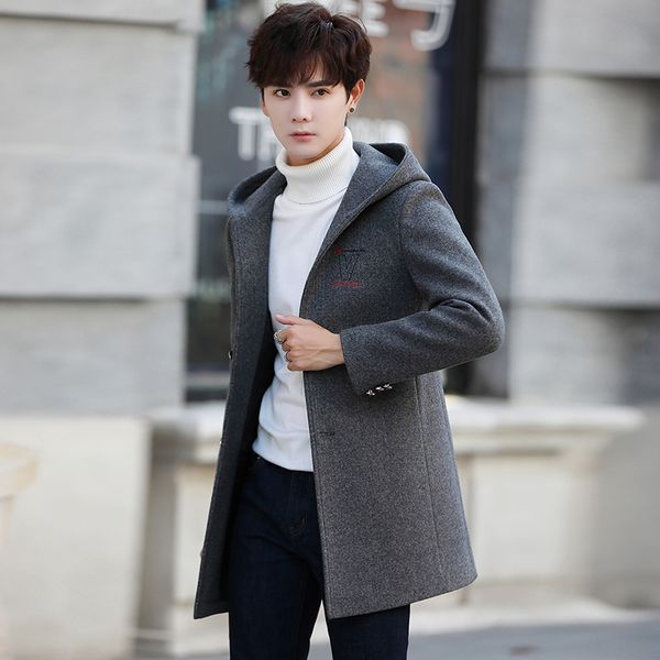 mens grey long woolen jackets 2019 spring autumn boutique solid color casual business men's long hooded woolen coat, Black
mens grey long woolen jackets 2019 spring autumn boutique solid color casual business men's long hooded woolen coat, Black