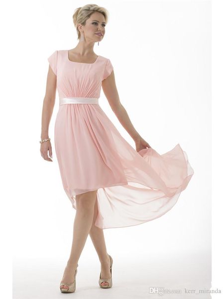 pink modest bridesmaid dresses long with short sleeves chiffon cap sleeves short front long back country bridesmaids prom dresses, White;pink
pink modest bridesmaid dresses long with short sleeves chiffon cap sleeves short front long back country bridesmaids prom dresses, White;pink