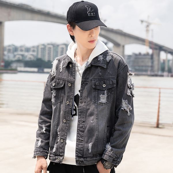 men's jackets spring autumn black gray denim jacket hip hop retro frayed street casual pilot fashion plus size m-5xl, Black;brown
men's jackets spring autumn black gray denim jacket hip hop retro frayed street casual pilot fashion plus size m-5xl, Black;brown