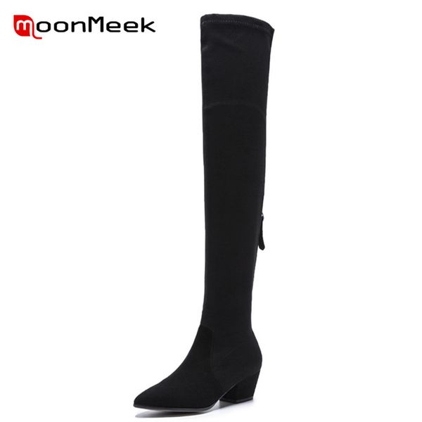 moonmeek new arrive 2018 over the knee boots ladies popular autumn winter flock boots woman brand high heel, Black
moonmeek new arrive 2018 over the knee boots ladies popular autumn winter flock boots woman brand high heel, Black