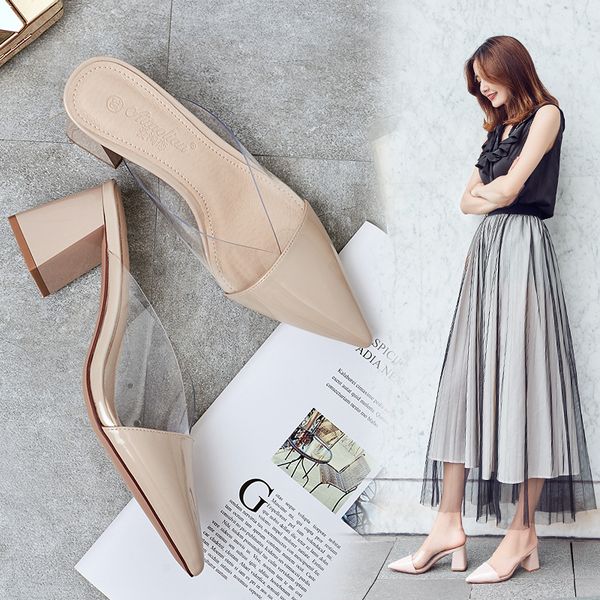 leisure classics fashion high heel slides women outside high closed toe slippers hoof heels casual summer ladies shoes, Black
leisure classics fashion high heel slides women outside high closed toe slippers hoof heels casual summer ladies shoes, Black