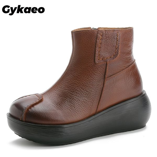 gykaeo 2019 winter women genuine leather short boots for women plush high heel ankle boots mother comfort warm shoes botas mujer, Black
gykaeo 2019 winter women genuine leather short boots for women plush high heel ankle boots mother comfort warm shoes botas mujer, Black