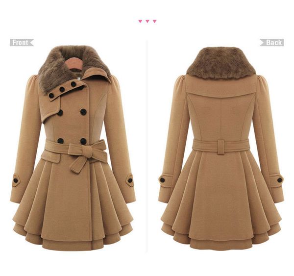 2018 fashion womens slim trench coats lady fur collar peacoat winter woolen coat jackets outwear 2018 new style european and ame, Black
2018 fashion womens slim trench coats lady fur collar peacoat winter woolen coat jackets outwear 2018 new style european and ame, Black