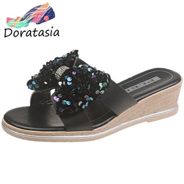 doratasia fashion summer women comfy med wedges shoes 2020 casual slip-on summer slippers women bling platform slides, Black
doratasia fashion summer women comfy med wedges shoes 2020 casual slip-on summer slippers women bling platform slides, Black