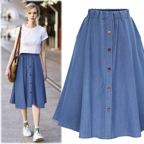 long skirt women skirts fashion korean preppy style denim women solid color nature waist female big hem button jean skirt b81811a, Black
long skirt women skirts fashion korean preppy style denim women solid color nature waist female big hem button jean skirt b81811a, Black