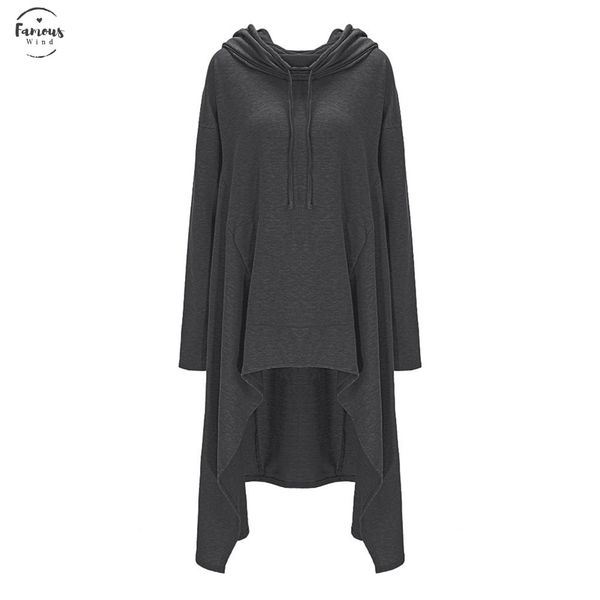 women autumn new fashion long asymmetric casual hoodie solid multi color long sleeve drawstring hooded plus size sweatshirt, Black
women autumn new fashion long asymmetric casual hoodie solid multi color long sleeve drawstring hooded plus size sweatshirt, Black