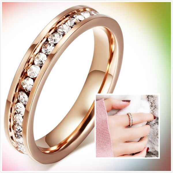 rose gold color fashion simple lady's rings stainless steel gemstone a line zircon ring jewelry gift for women girls j050, Silver
rose gold color fashion simple lady's rings stainless steel gemstone a line zircon ring jewelry gift for women girls j050, Silver