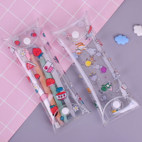 cute animal strawberry pvc transparent pencil case storage bag korean stationery school pencil cases for girl
cute animal strawberry pvc transparent pencil case storage bag korean stationery school pencil cases for girl