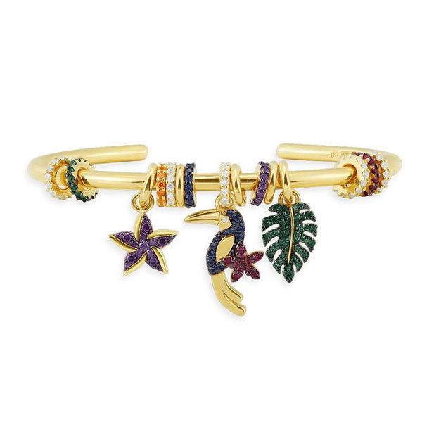 sljely fashion real 925 sterling silver multicolor tropical jungle open cuff with charm flower leaf toucan bangle women bracelet, Golden;silver
sljely fashion real 925 sterling silver multicolor tropical jungle open cuff with charm flower leaf toucan bangle women bracelet, Golden;silver