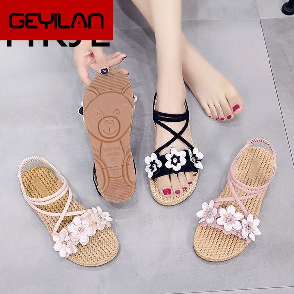 fashion 2019 new sandals female summer flat minimalist literary retro flowers word with beach roman cool shoes a821, Black
fashion 2019 new sandals female summer flat minimalist literary retro flowers word with beach roman cool shoes a821, Black
