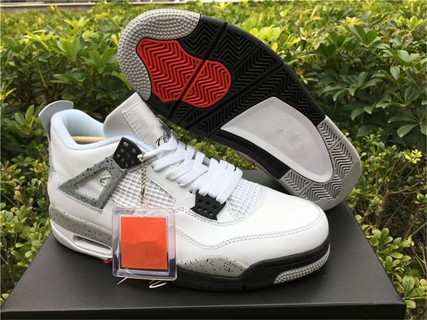 mens 4 iv white cement basketball shoes 4s outdoor sports sneakers size us7-13 with box, White;red
mens 4 iv white cement basketball shoes 4s outdoor sports sneakers size us7-13 with box, White;red
