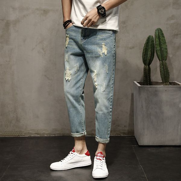 mens fashion ripped destroyed jeans stretch loose ankle length denim trouser male hip pop comfortable harem jeans aa11469, Blue
mens fashion ripped destroyed jeans stretch loose ankle length denim trouser male hip pop comfortable harem jeans aa11469, Blue