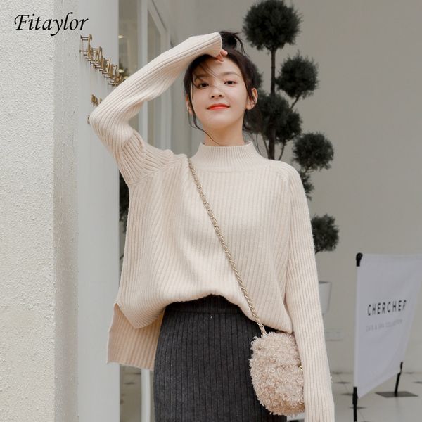 fitaylor casual winter knitting pullover sweater women fashion long sleeve half high collar loose jumper femme sweater, White;black
fitaylor casual winter knitting pullover sweater women fashion long sleeve half high collar loose jumper femme sweater, White;black