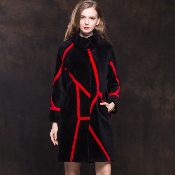 color block natural wool coats outerwear women loose fit stand collar single breasted winter wool jackets 2018 new autumn, Black
color block natural wool coats outerwear women loose fit stand collar single breasted winter wool jackets 2018 new autumn, Black
