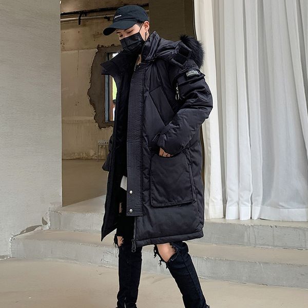winter long coat men 2019 new thick warm cotton padded fur collar hooded long parkas men loose hip hop jacket overcoats, Black
winter long coat men 2019 new thick warm cotton padded fur collar hooded long parkas men loose hip hop jacket overcoats, Black