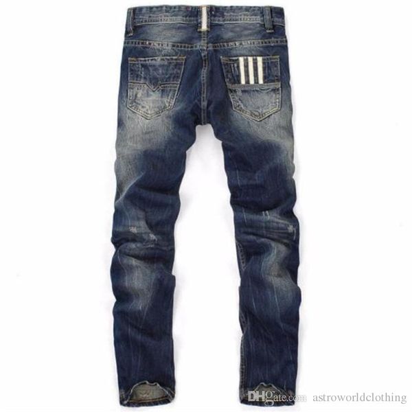 Straight Ripped Mens Designer Jeans Striped Print Regular Long Pants Mid Waist Holes Mens Trousers Male Clothing
Straight Ripped Mens Designer Jeans Striped Print Regular Long Pants Mid Waist Holes Mens Trousers Male Clothing