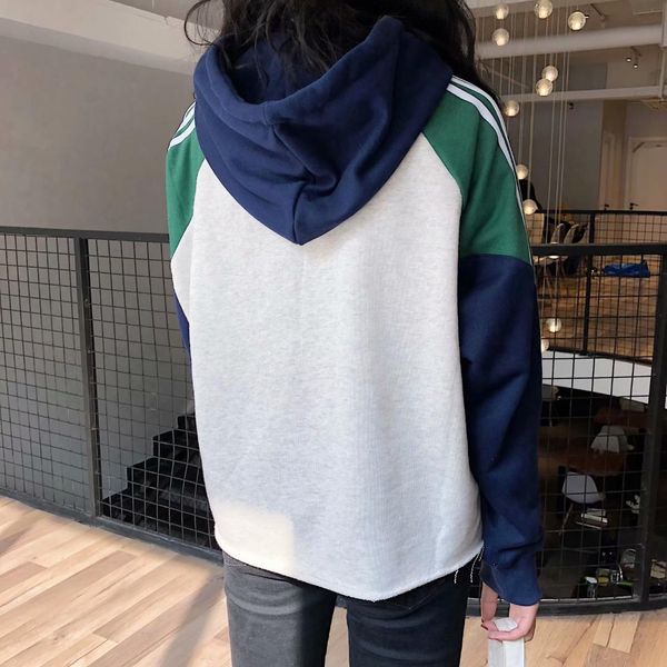 2019 new style autumn clothing korean-style loose-fit contrast color hooded long sleeve casual sweatshirt women's, Black
2019 new style autumn clothing korean-style loose-fit contrast color hooded long sleeve casual sweatshirt women's, Black