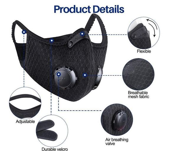 us stock sports cycling face mask with filters pm2.5 anti-dust anti-pollution mask activated carbon filter effect >95% mtb bike cycling f, Black
us stock sports cycling face mask with filters pm2.5 anti-dust anti-pollution mask activated carbon filter effect >95% mtb bike cycling f, Black