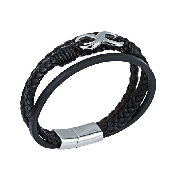 europe and america hand jewelry fashion titanium steel multilayer weave leather strap bracelet men's cool magnetic snap stainles, Silver
europe and america hand jewelry fashion titanium steel multilayer weave leather strap bracelet men's cool magnetic snap stainles, Silver