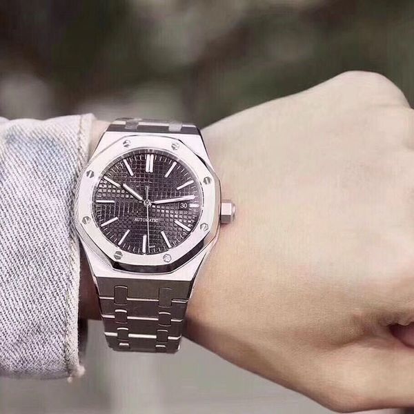 royal watch oak automatic watches 42mm size rose gold original clasp stainless steel wristwatches, Slivery;brown
royal watch oak automatic watches 42mm size rose gold original clasp stainless steel wristwatches, Slivery;brown