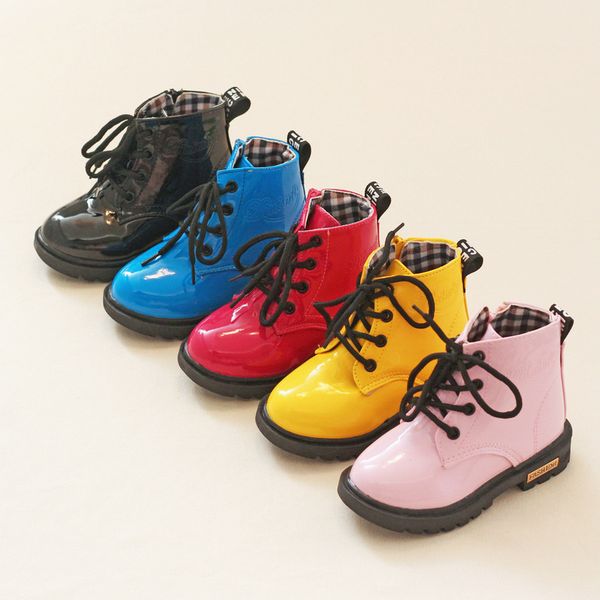 children martin boots pu leather waterproof kids snow boots boys fashion girls sneakers rubber boots, Black;grey
children martin boots pu leather waterproof kids snow boots boys fashion girls sneakers rubber boots, Black;grey