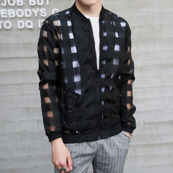 men summer jackets fashion bomber style plaid transparent sunscreen jacket coat men black white breathable male windbreaker man, Black;brown
men summer jackets fashion bomber style plaid transparent sunscreen jacket coat men black white breathable male windbreaker man, Black;brown