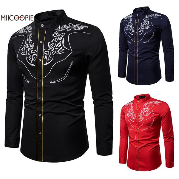 pattern embroidery shirt long sleeve casual shirts for men 2019 brand men shirts camisas manga larga masculina, White;black
pattern embroidery shirt long sleeve casual shirts for men 2019 brand men shirts camisas manga larga masculina, White;black