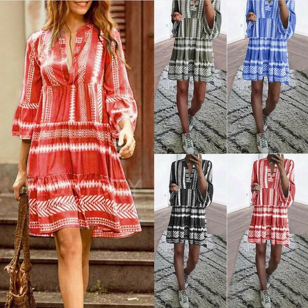 women dress boho short casual summer dress evening party dresses sundress loose long sleeve print dresses vestidos, Black;gray
women dress boho short casual summer dress evening party dresses sundress loose long sleeve print dresses vestidos, Black;gray